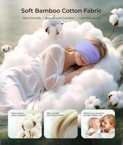 MUSICOZY Sleep Mask with Bluetooth Headphones Eyemask for Side Slippers | Bamboo Cotton Sleeping Headphone,Wireless Earphones with HD Stereo Speakers Blackout Eye Masks Earbuds for Men and Women