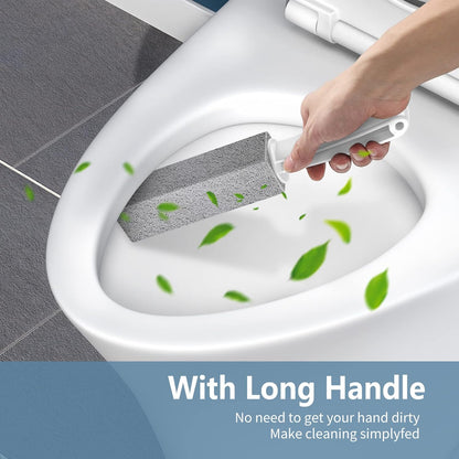Laiyeoy Pumice Stone Toilet Bowl Cleaner, Hard Water Stain Remover | 2Pack, with Long Handle,Removes Rings,Rust/Lime,Safe for Porcelain, For Toilet Brush/BBQ Grills/Sink/Pool/Bathroom.