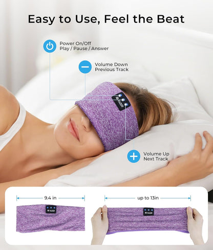 LOVE EYE Wireless Bluetooth 5.4 Sleep Headband Headphones for Side Sleeper