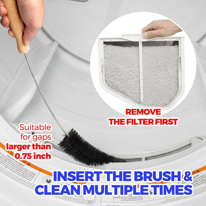 Holikme Dryer Vent Cleaner Kit, 2 Pcs Replacement Lint Brush for Vent Trap | Dryer Vent Cleaning Kit with Crevice Tool - Deep Lint Brush for Dryer Trap & Filter, Flexible Nylon Bristles