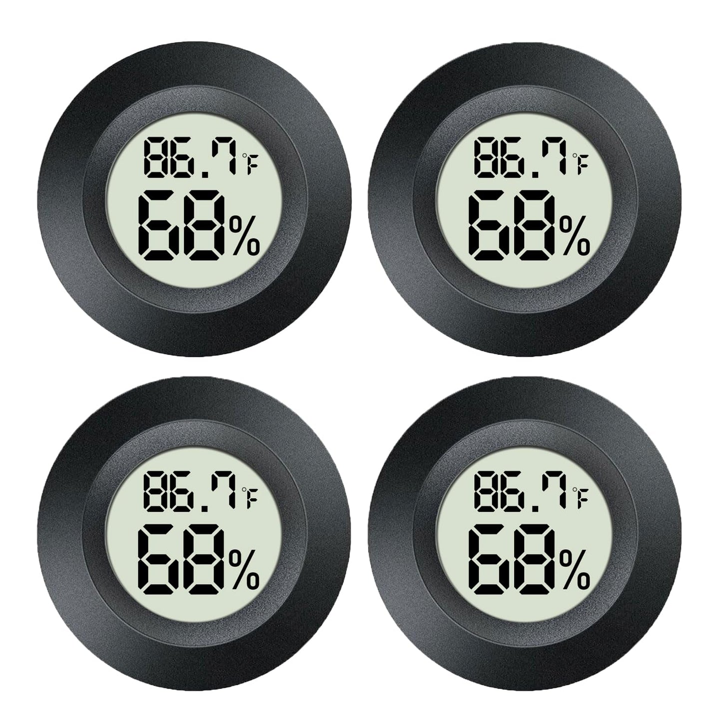 2 Pack Mini Digital Hygrometer Gauge Indoor Thermometer, LCD Monitor Temperature Outdoor Humidity Meter for Greenhouse Jars Incubators Guitar Case, Fahrenheit (℉) or Celsius(℃)