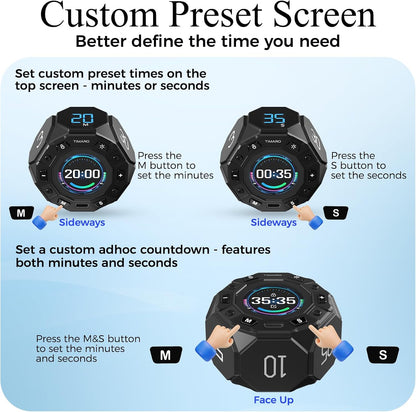 TIMARO Pomodoro Timer with 3/5/10/25/30 Min Presets for Productivity