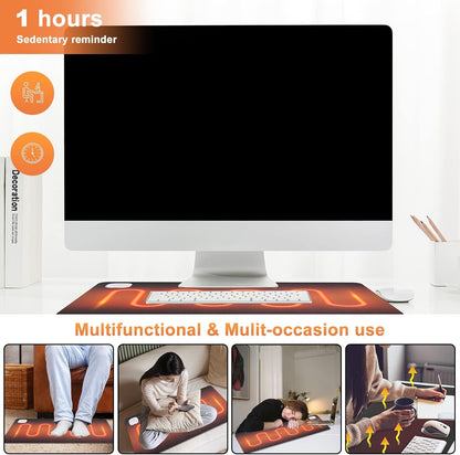 Warm Desk Pad, Office Desk Mat,3 Speeds Touch Control Warm Big Mouse Pad, 31" x 13" Extended Edition Gaming Mouse Pad, Foot Warmer Pad (Black)