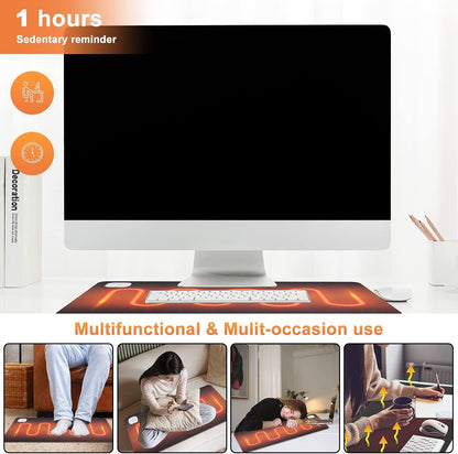Warm Desk Pad, Office Desk Mat,3 Speeds Touch Control Warm Big Mouse Pad, 31" x 13" Extended Edition Gaming Mouse Pad, Foot Warmer Pad (Black)
