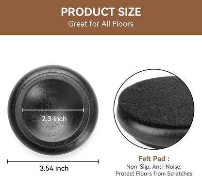Piano Caster Cups Furniture Pads Upright Piano Caster Cups Wood Coasters Cups Floor Protectors for Furniture Furniture Floor Protectors (Walnut, 4)