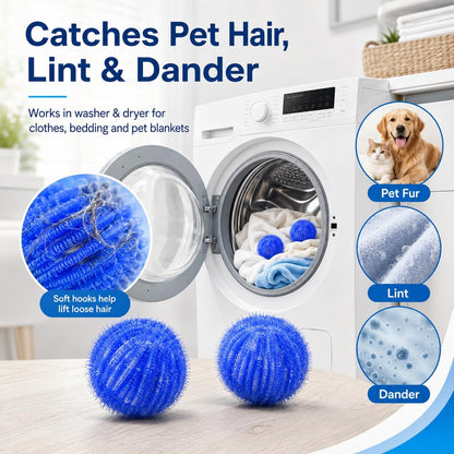 Pet Hair Remover for Laundry, 12 PCS - Reusable Dog & Cat Hair Remover Tool, Effectively Removes Pet Hair, Lint and Dander from Bedding and Clothing, Suitable for Washing Machines, Dryers