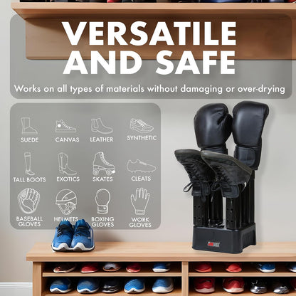JobSite Mighty Dry Boot Dryer with Rubber Drip Tray - Boots Dryer with Heat Blower Fan - Fast Glove & Shoe Dryer - Helps Reduce Odor