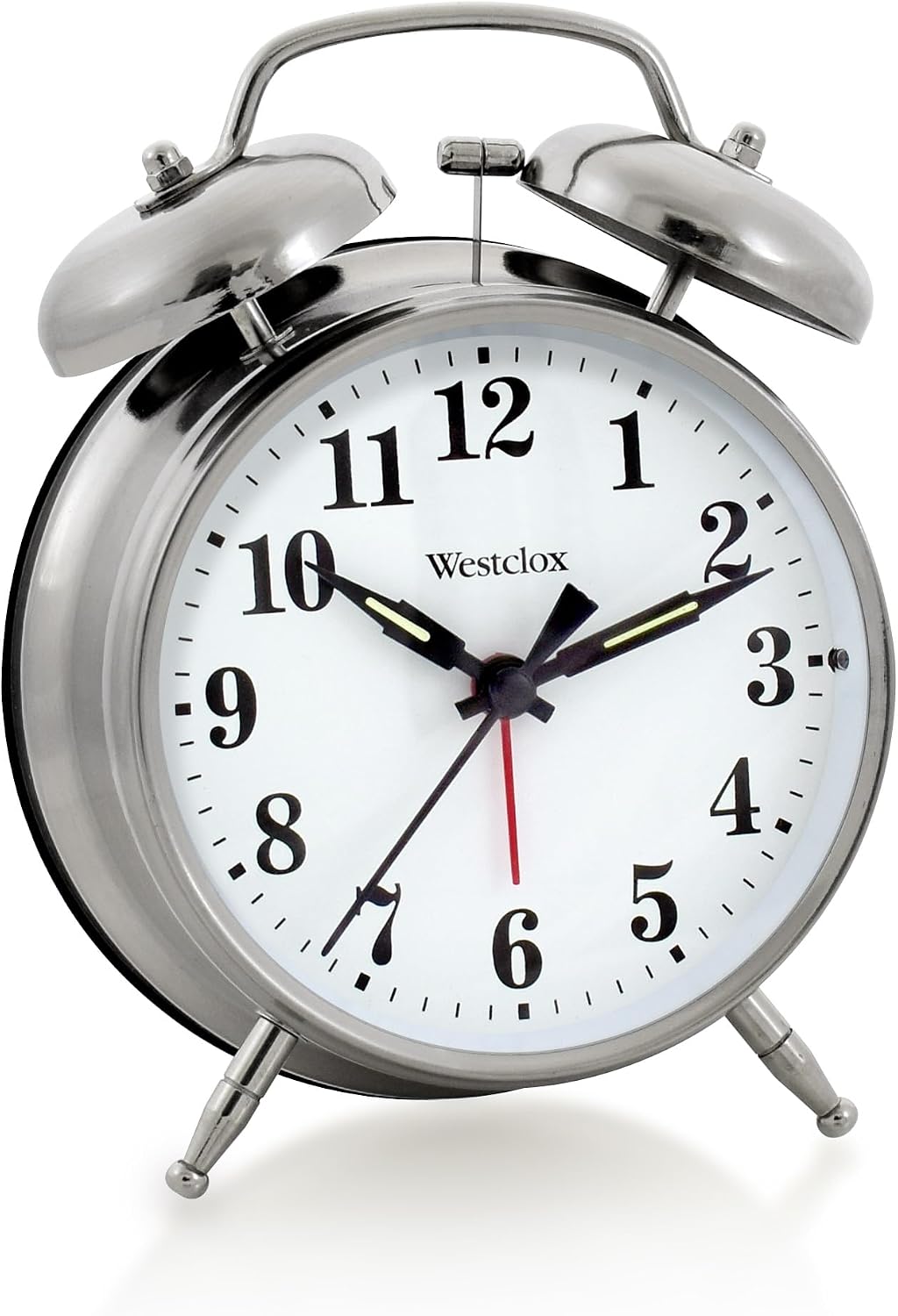 Westclox Big Ben Twin Bell Alarm Clock | Loud Alarm Clock for Heavy Sleepers | Battery Operated Clock with Backlight for Bedside Table, Bedroom, Kids Room, Desk (Gold, 4")
