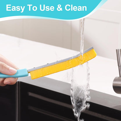 JOYMOOP 4 Pack Crevice Cleaning Brush, Hard Bristle Grout Brush, House Cleaning Supplies, Magnetic Gap Cleaning Brush for Kitchen, Bathroom, Window, Toilet, Multifunctional Cleaning Tools-4 Colors