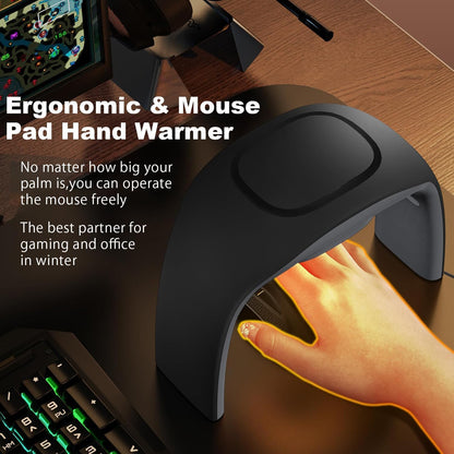 Space Heaters for Indoor Use,Desk Hand Warmer Ceramic Energy Efficient Heater with Thermostat,Personal Electric Desk Hand Heater,Heated Mouse Pad Hand Warmer for Office Women Men Gifts,Black