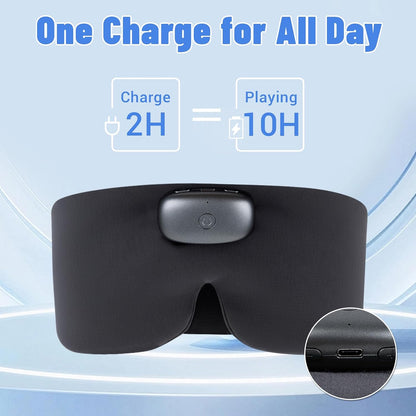 Heated Sleep Mask with Bluetooth Headphones, Cordless Rechargeable Heating Eye Mask with Adjustable Heart Timer Music, Washable Sleeping Mask with Bluetooth Headphones for Dry Eyes (Blue)