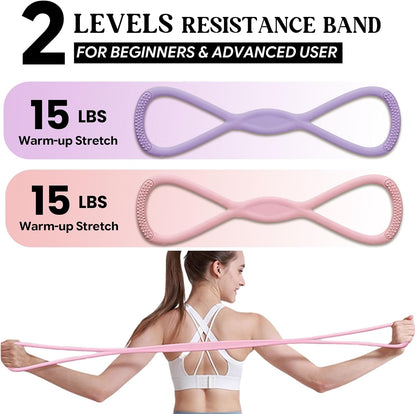 Figure 8 Resistance Band with Handles, for Home Gym,Yoga & Physical Therapy