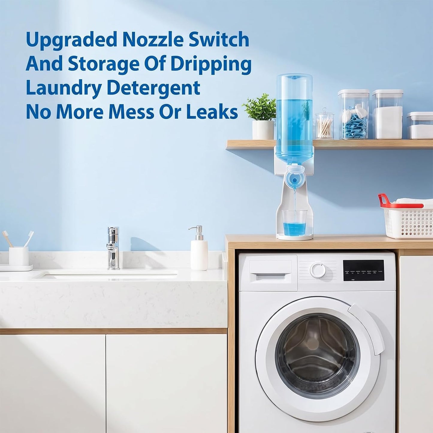2 Pack Laundry Detergent Dispenser Cup Holder Drip Catcher | Organizer Firmly Holds on Bottle Spouts for No More Leaks or Mess in Laundry Room Organization