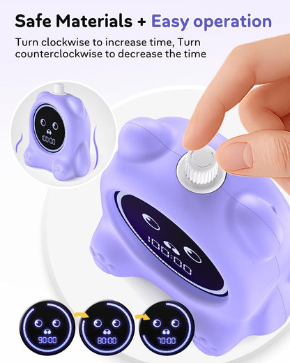 Visual Timer for Kids, 100 Min, Rechargeable Countdown Timers, Adjustable Sound Alert, Adjustable Brightness, Productivity Timers for ADHD, Silent Operation, Desk Time Management Tool for Toddler