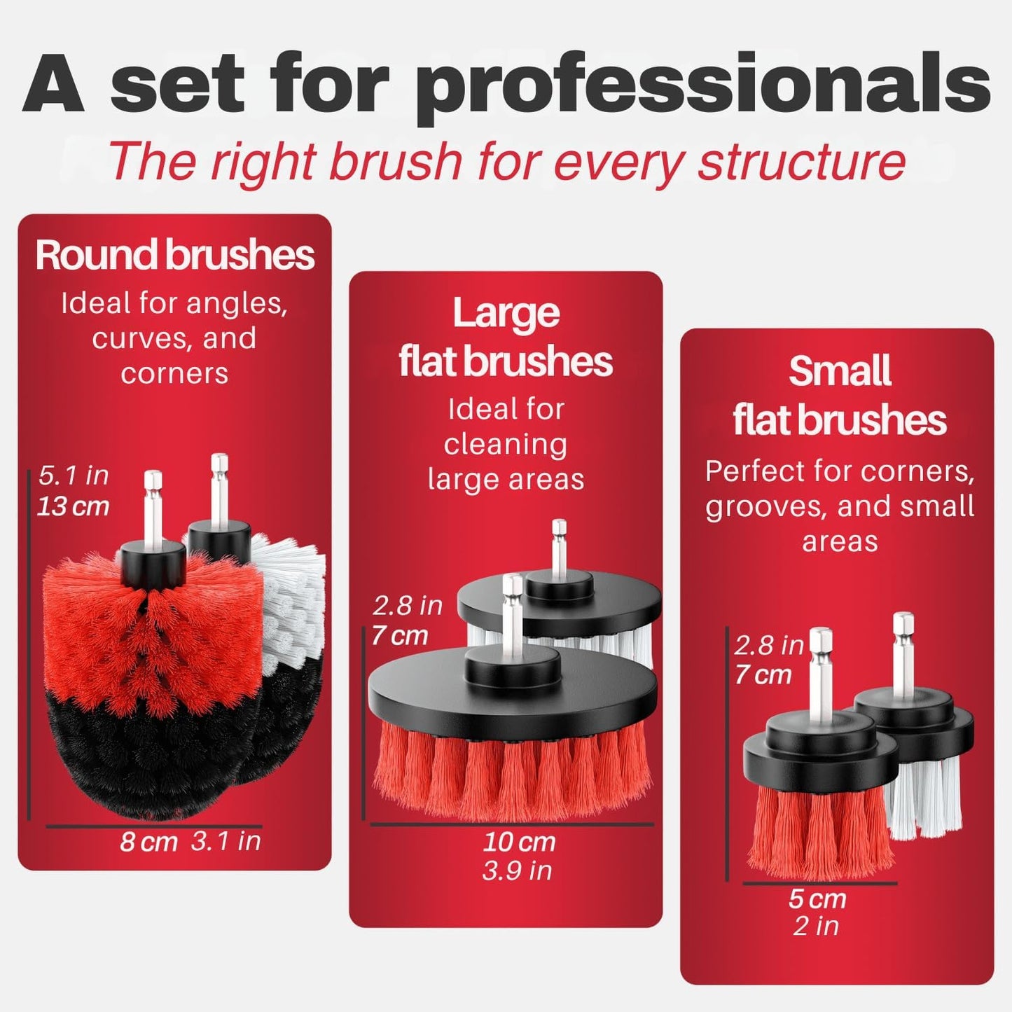 Drill Brush Attachments for Cleaning [Set of 6] Car, Household & More | Brush Drill Attachment for Cleaning I Brush Drill Attachment for Cleaning I Drill Brush for Car Detailing