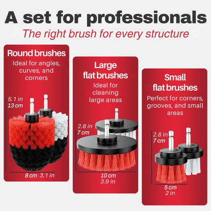 Drill Brush Attachments for Cleaning [Set of 6] Car, Household & More | Brush Drill Attachment for Cleaning I Brush Drill Attachment for Cleaning I Drill Brush for Car Detailing