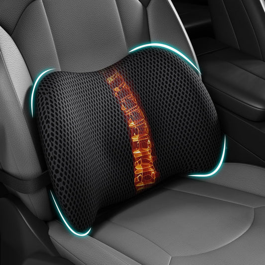 BYMECOST Lumbar Support Pillow for Car, Memory Foam Car Back Cushion