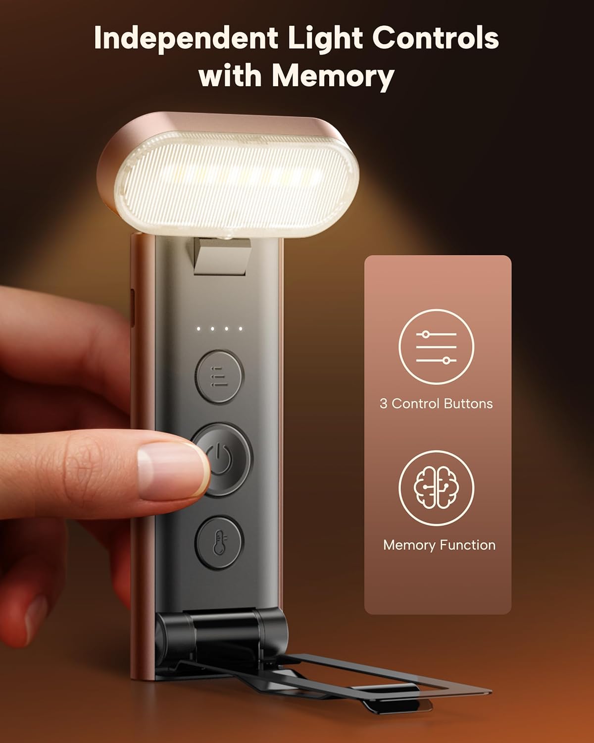 86lux Book Light, Rechargeable Reading Light for Book in Bed | 3 Color Modes & Stepless Dimming, Aluminum Alloy LED Bookmark Light for Book Lovers, Technology Black