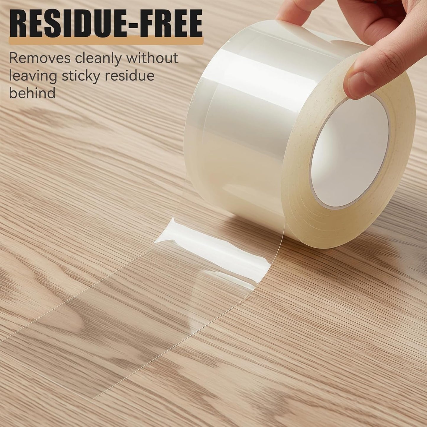 Clear Window Weather Sealing Tape, 2 Inch x 33 Feet, Transparent Draft Stopper for Home Winterizing and Insulation, No Residue