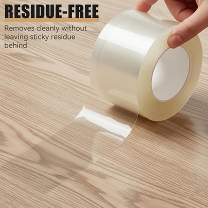 Clear Window Weather Sealing Tape, 2 Inch x 33 Feet, Transparent Draft Stopper for Home Winterizing and Insulation, No Residue