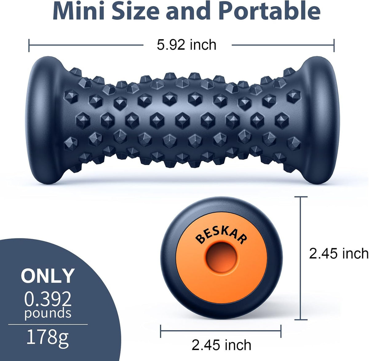BESKAR Foot Massage Roller for Plantar Fasciitis Relief