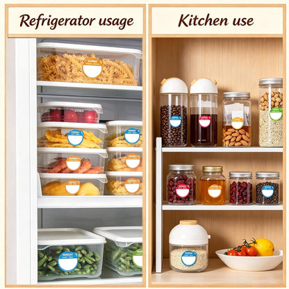 Food Labels Removable Day Dot Stickers, Colorful | 7 Colors, Expiring Date Labels, Meal Prep, Kitchen & Restaurant Use, Refrigerator Organization