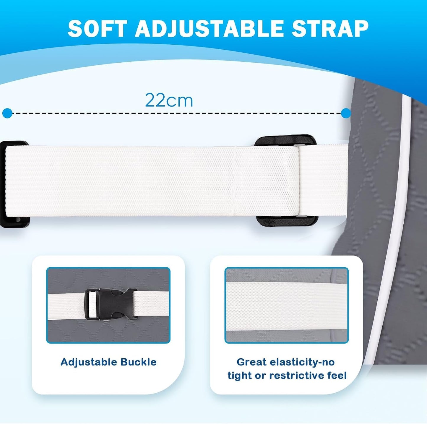 Knee Pillow with Adjustable Securing Strap for Side Sleepers | Fully Supports Knees & Thighs, Leg Support with Soft Strap, Aligns Spine, For Side Sleeping Between Legs, Orthopedic Relief