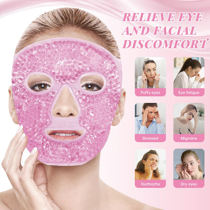 ZNÖCUETÖD Cold Face Eye Mask Ice Pack Reduce Facial Puff, Dark Circles, Hot Cold Compress Pack, Face SPA Gift for Woman Sleeping, Pressure, Headaches, Skin Care, Post Laser Cosmetic Care, Reversible
