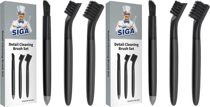 MR.SIGA Grout Cleaner Brush Set, Detail Cleaning Brush Set for Tiles, Sinks | Grout scub brush, small grout cleaning brush for crevice