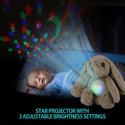 BEREST A13 White Noise Machine & Baby Sleep Soother with 15 Soothing Sounds & Projector Night Light Music Box, Cry Sensor, Rechargeable, Portable for Newborns, Toddlers, Attaches to Crib