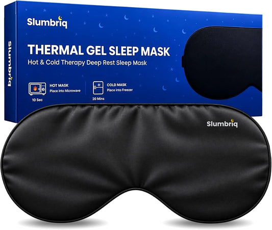 Cooling Eye Mask for Sleeping, Reusable Hot & Cold Gel Eye Mask with Adjustable Strap, Soft Silk Sleep Mask, Cooling Gel Eye Mask, Wide Coverage Ice Eye Mask for Travel, Women & Men