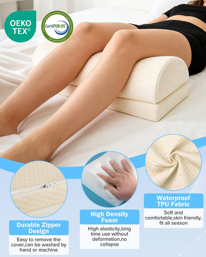 Lumbar Support Pillow for Bed for Back Pain Relief | Adjustable Lower Back Pillow for Sleeping, Memory Foam Back Support Pillow for Side & Back Sleepers, Washable Cover