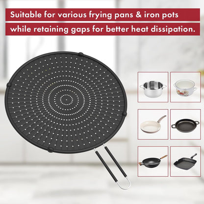 INYOU Silicone Splatter Screen for Frying Pan Suitable for 13” Pans, Multi-Use Grease Splatter Guard Heat Resistant to Hot Oil Food Safety Oil Splash Guard