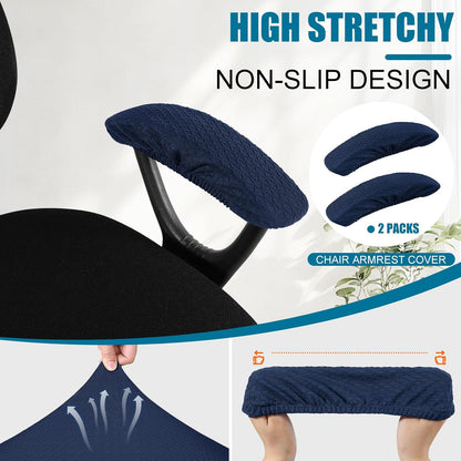 Smiry Office Computer Chair Armrest Covers, 2PCs Anti-dust Arm Rest Pad | Removable Washable Desk Chair Arm Pad Covers, Grey