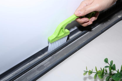 2pcs Hand-held Groove Gap Cleaning Tools Door Window Track Kitchen Cleaning Brushes (Sky Blue)
