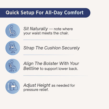 The Forme Cushion - Premium Ergonomic Lumbar Support Pillow | Lower Back Pain Relief Cushion with Adjustable SpineAlign™ Bolster and Dense Memory Foam for All-Day Comfort