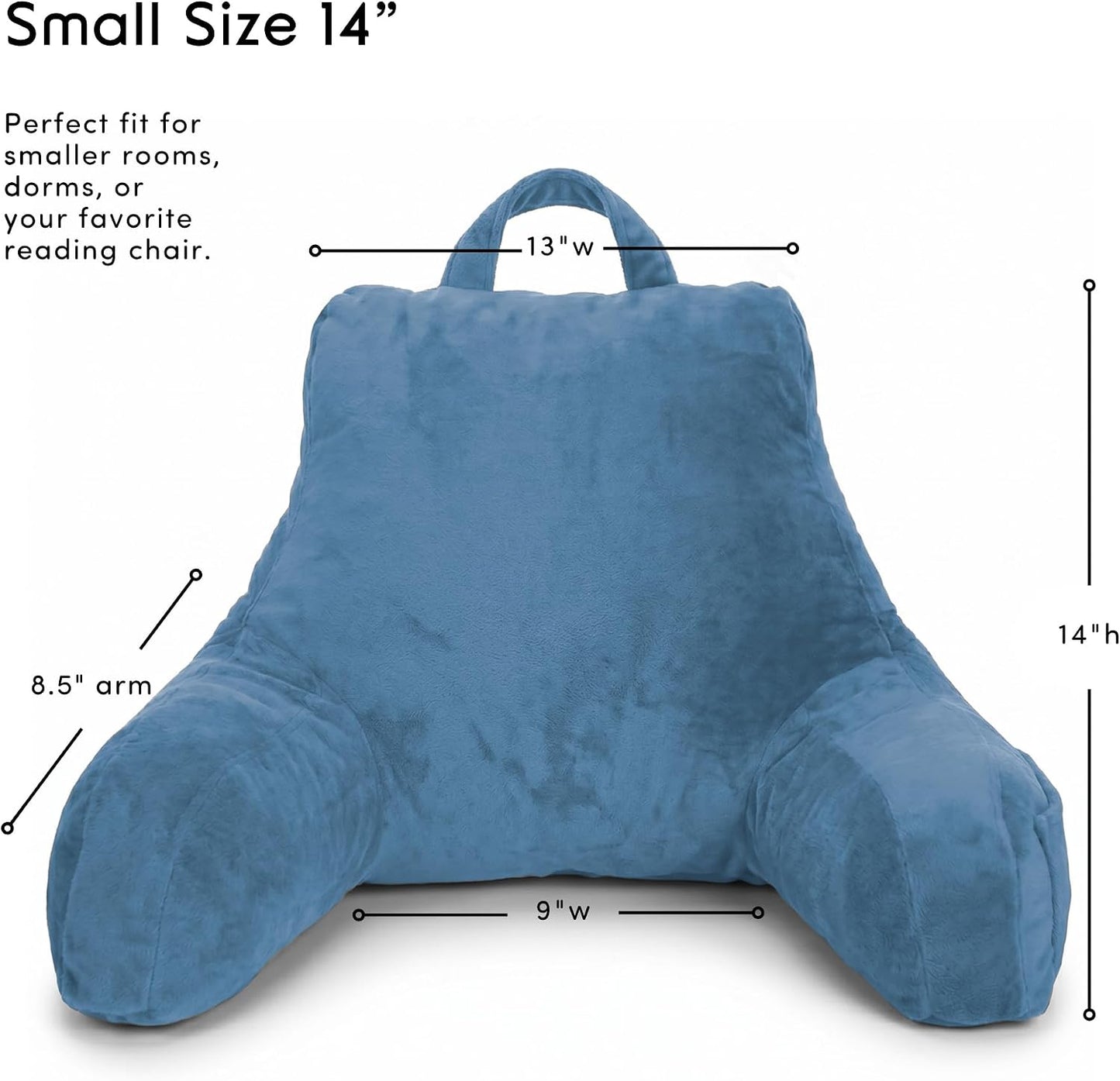 Nestl Reading Pillow with Shredded Memory Foam, Designed for Sitting Up in Bed and Couch, Back and Arms Adjustable Support for Adult & Teens Backrest Pillows for Reading, with Washable Cover Dark Grey