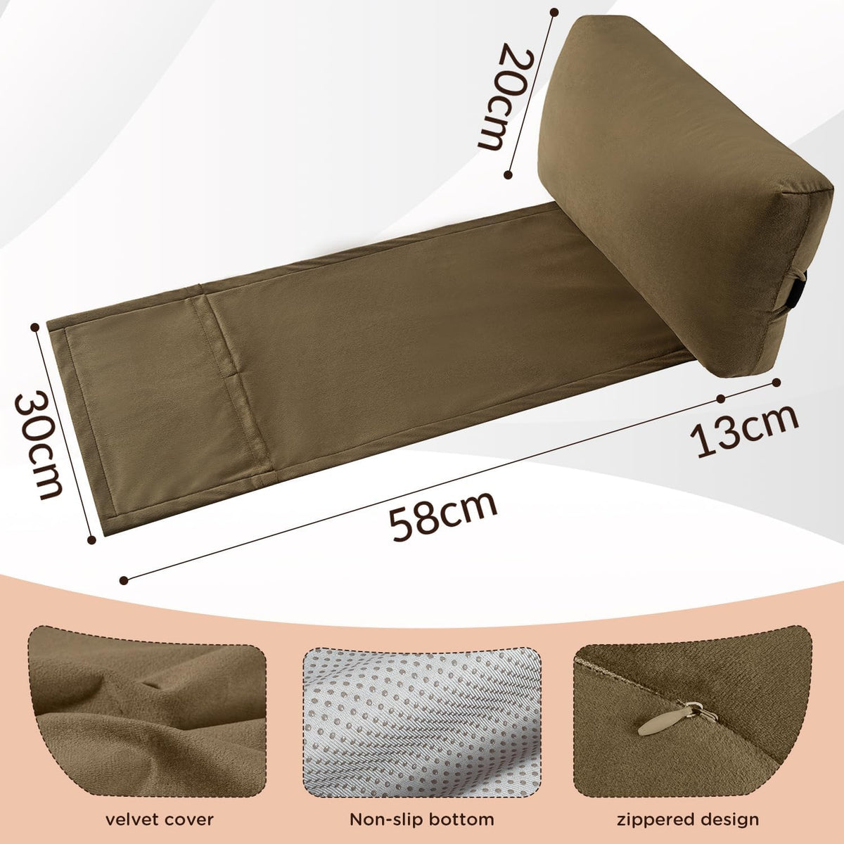 Head Recliner Pillow Adjustable Shredded Memory Foam Headrest Pillows for Recliner Chairs,Non-Slip Velvet Cushion for Pain Relief Neck Support Pillow for Travel Home Sofa Armchair with Zipper Cover