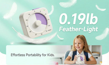 60 Minute Visual Timer for Kids - Premium Countdown Timer with Magnetic Back & Pause Function, Silent Operation for Classroom Teaching Home, Time Management Tool(Batteries Included) (Blue)