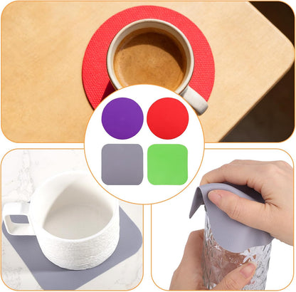 LUTER 4pcs Jar Opener Gripper Pad for Seniors with Weak Hands, Rubber | Multi-function Silicone Bottle Opener Lid Cap Rubber Gripper Pads Kitchen Coasters Gadgets, Light Blue, Green
