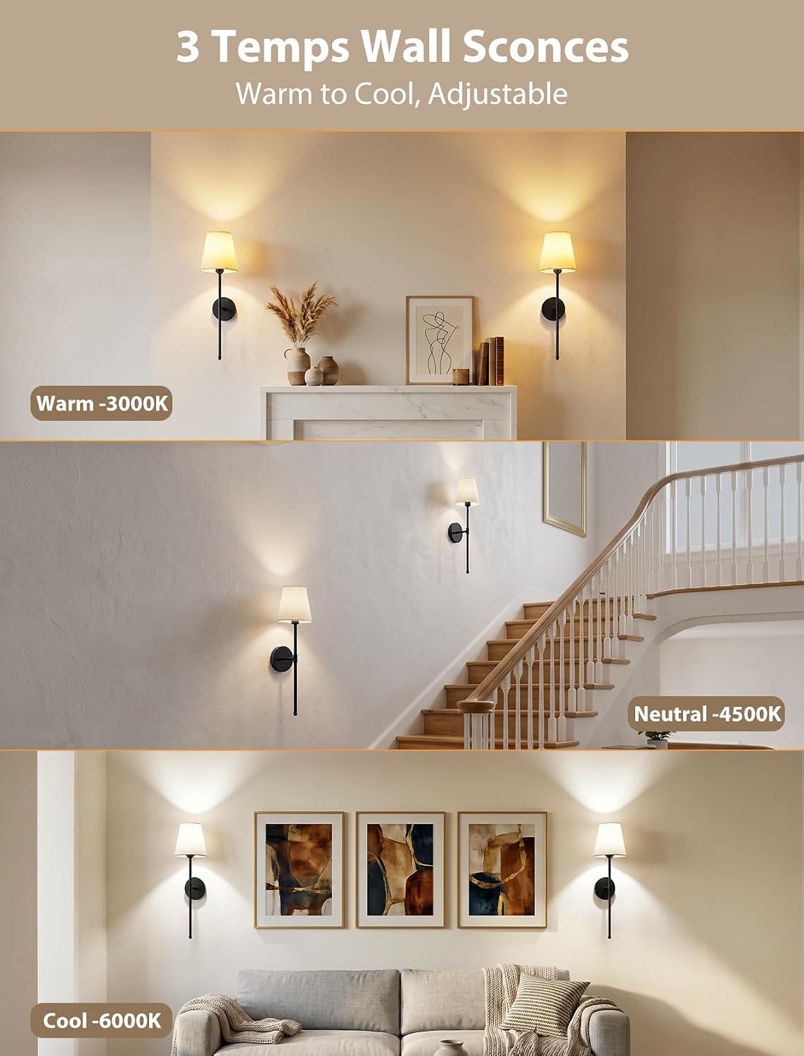 GBEAST Wall Sconces Set of Two, Rechargeable Wall Lights with Magnetic Bulb and Remote, Dimmable Wall Lamps with RGB & Timer, Cordless Sconce for Bedroom Living Room Fireplace Hallway Decor