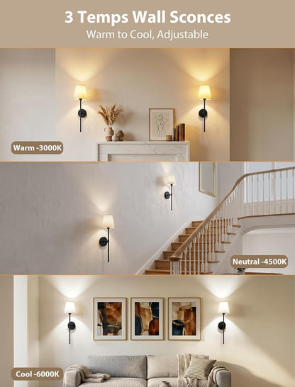 GBEAST Wall Sconces Set of Two, Rechargeable Wall Lights with Magnetic Bulb and Remote, Dimmable Wall Lamps with RGB & Timer, Cordless Sconce for Bedroom Living Room Fireplace Hallway Decor