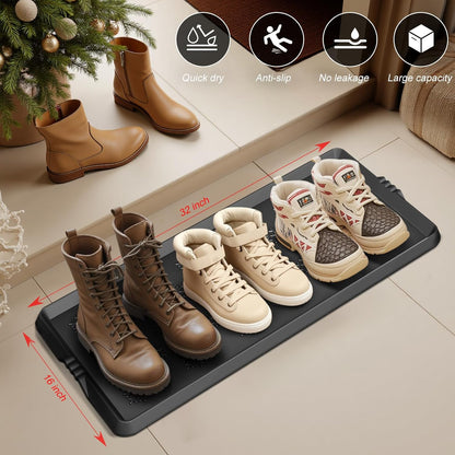 Azadx Heavy Duty Boot Trays Natural Rubber Shoe Mat Tray for Entryway | Ultra Large Boot mat Tray Multi-Purpose for Outdoor Door Mats, Waterproof Durable Shoe Tray 16x42 Inch