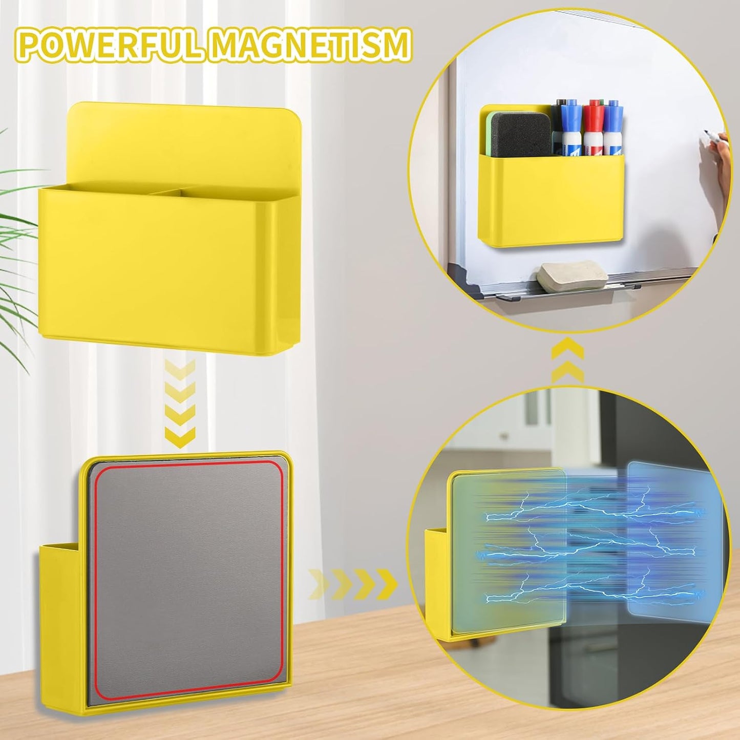 Camelmother 2Pcs Magnetic Dry Erase Marker Holder For Whiteboard Fridge | 2Slots Locker Accessories Teacher Classroom Must Haves Fridge magnets