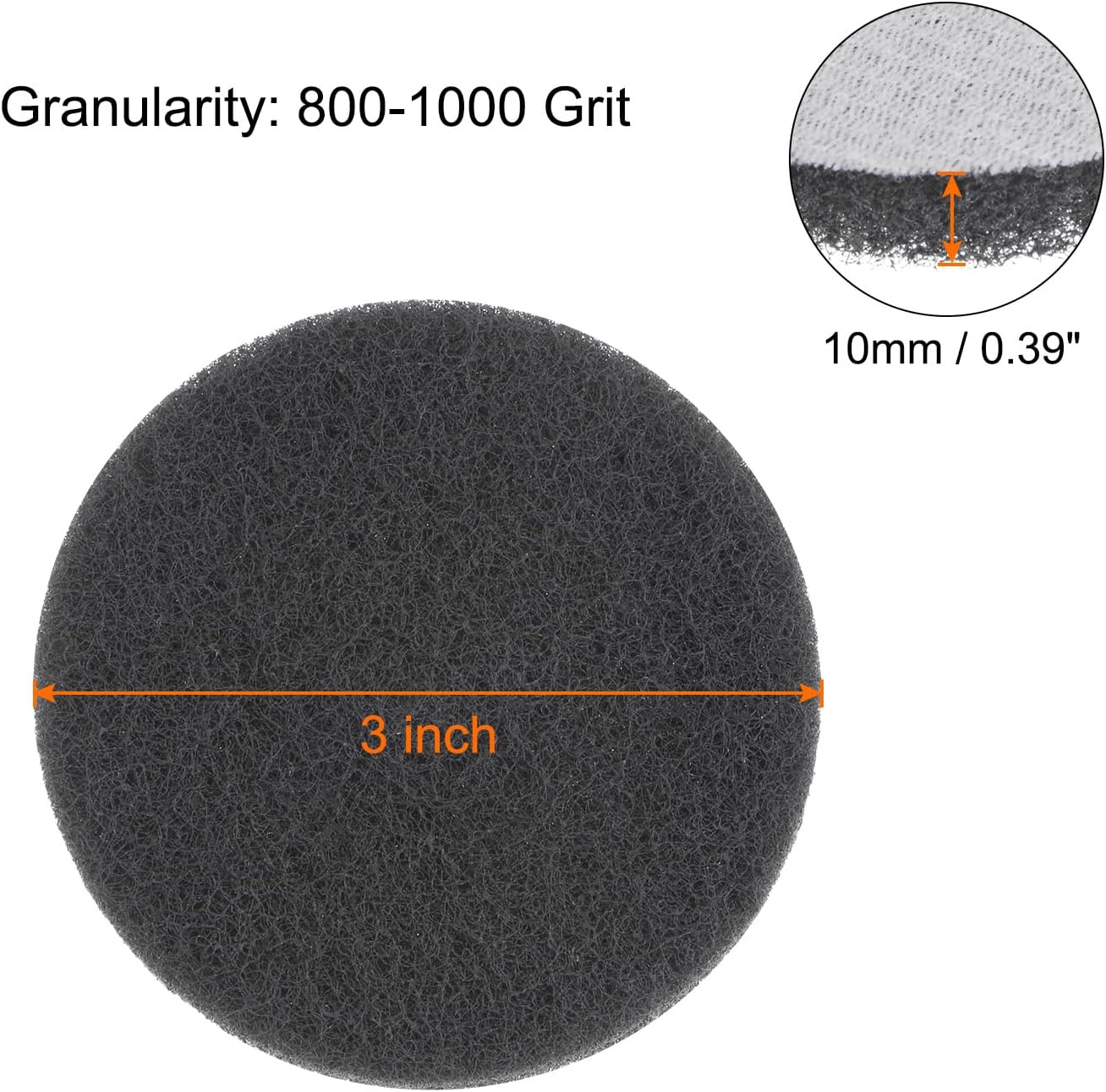 HARFINGTON 8pcs Drill Power Brush 3 inch Tile Scrubber Scouring Pads 180-240 Grit for Bathroom Kitchen Household Cleaning