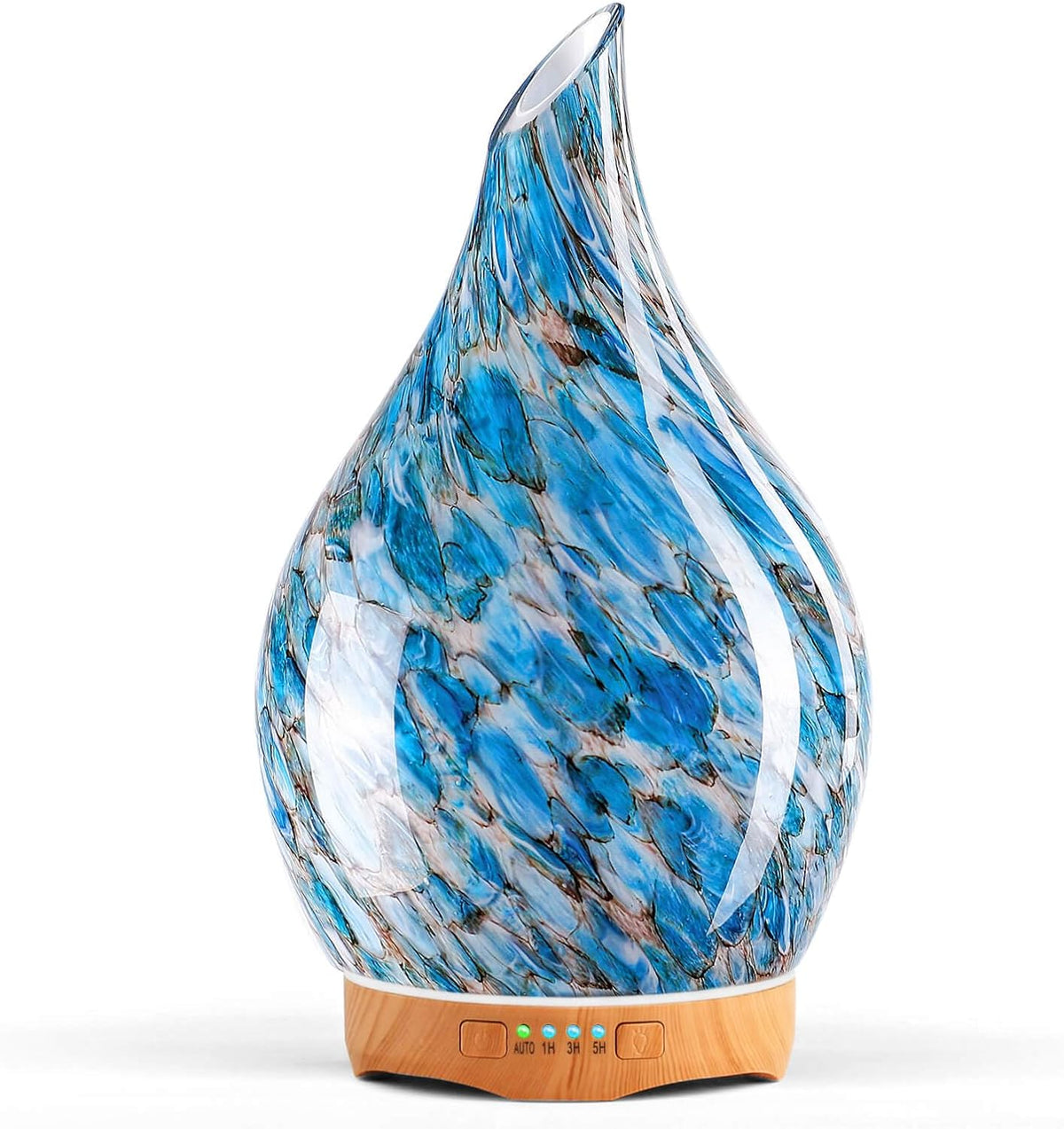Porseme Essential Oil Diffuser 280ml Handmade Glass Diffuser 7H Runtime | Elegant Handmade Glass Aroma Diffuser with 7-color LEDs, Quiet Aromatherapy and Safe Auto Shut-off, Perfect for Gifts