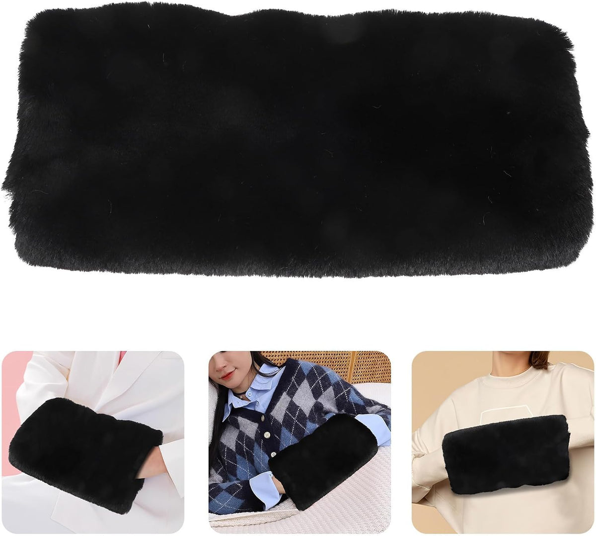 Women's Plush Hand Muff Winter Warmer Pouch for Travel and Weddings