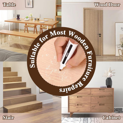 Dual Tip Furniture Markers Touch Up, Upgrade 13 Pcs Markers Furniture Repair Kit, Touch Up Paint Pen and Wood Filler Putty Stick with Sharpener Kit, for Stain Remover, Floor Scratch Repair