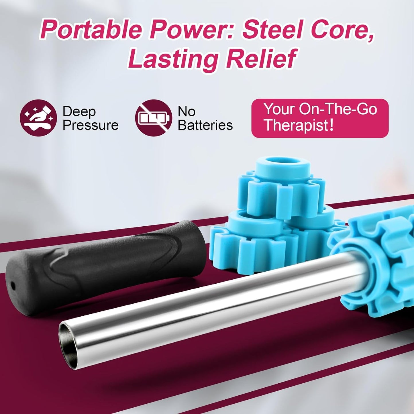 Massage Roller, Muscle Roller Stick, Therapy Roller Stick for Legs, Calf, Thigh, Lipo Roller for Relief Muscles, Deep Tissue Massage Rolling Pin for Trigger Points, Help Sore Muscle Recovery