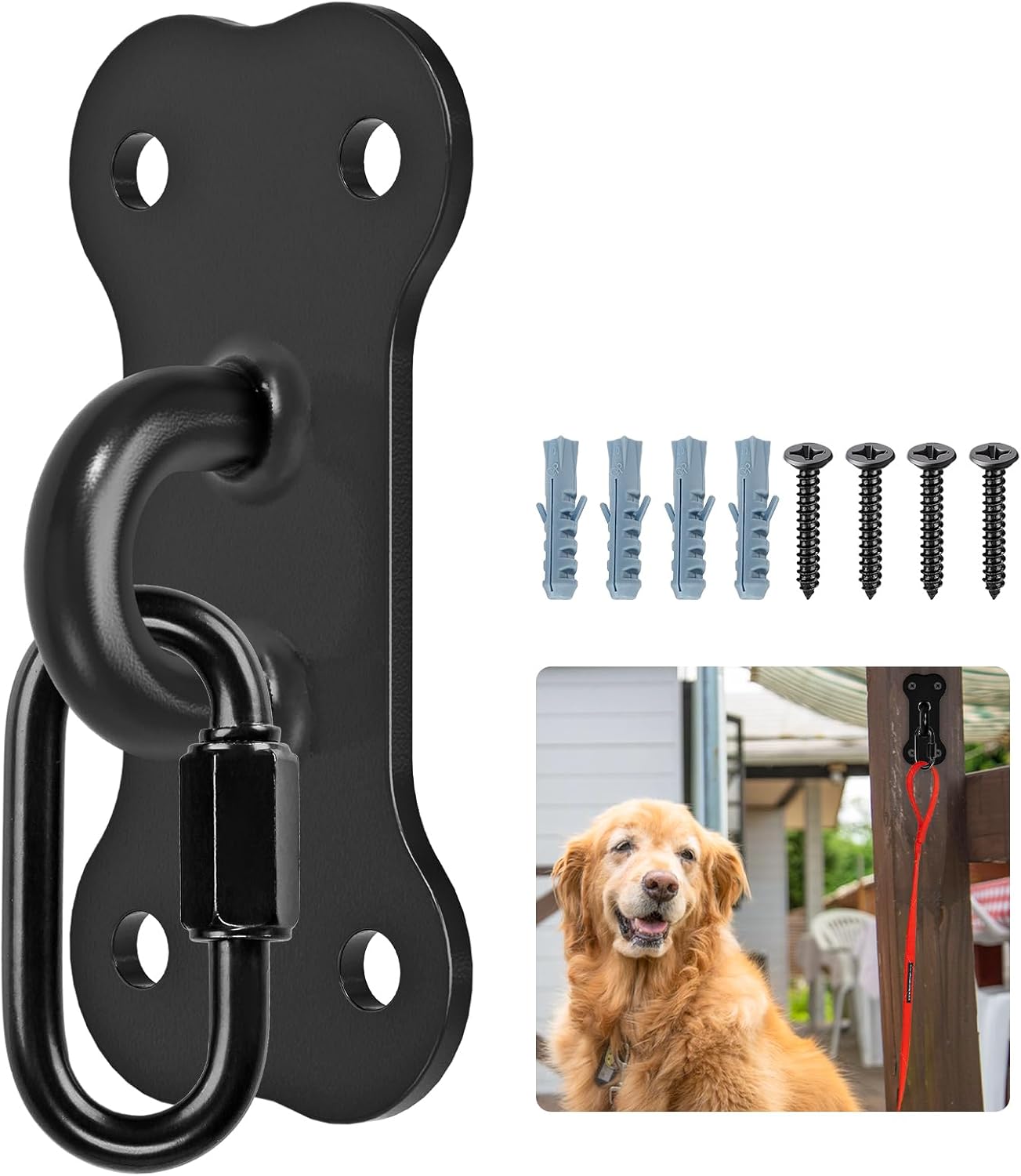 Wall Mount Dog Leash Holder, Heavy Duty Fully Welded Hook, 1 Pack | Convenient for Lead Management, Simple Installation, Sturdy Structure Suitable for Indoor, and Outdoor Use